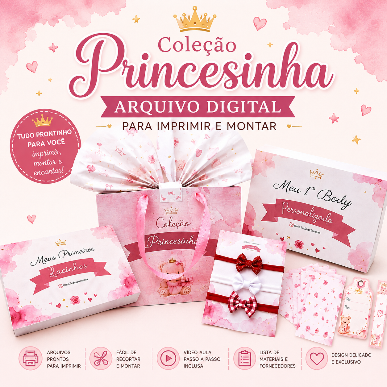 Coleção Princesinha: arquivo digital para imprimir e montar
